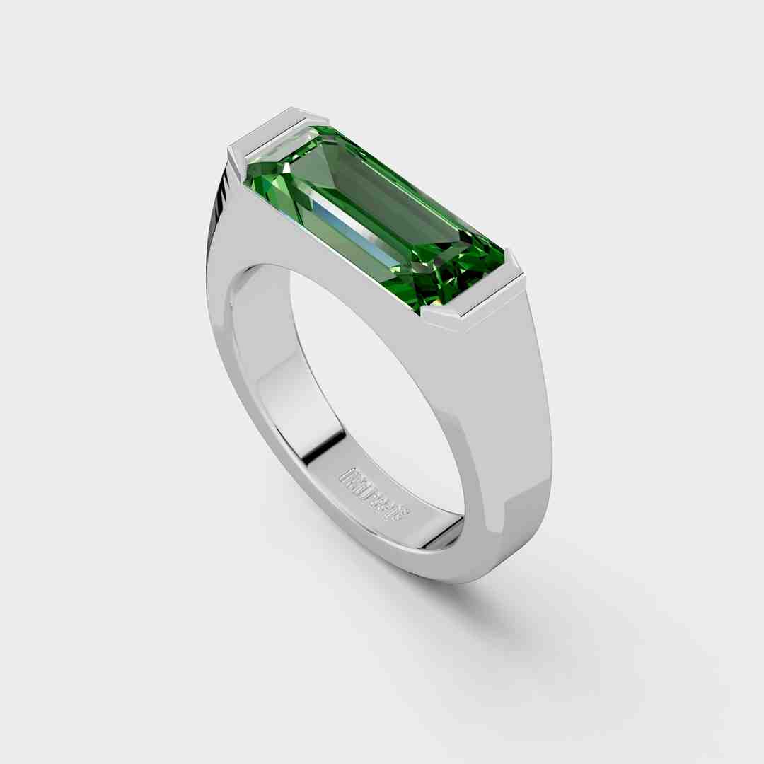 Emerald Cut Green Statement Ring
